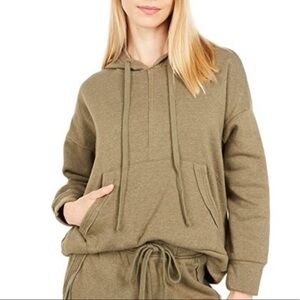 NWT! Free People FP Movement Work It Out Hoodie Army Green Large